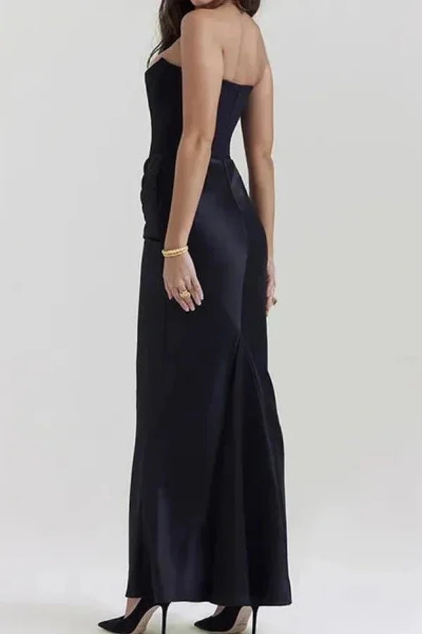 Formal Gown | Sculpted Corset Bodice with Cascading Satin for Elegant Events 4