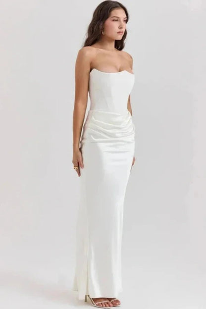 Formal Gown | Sculpted Corset Bodice with Cascading Satin for Elegant Events 7