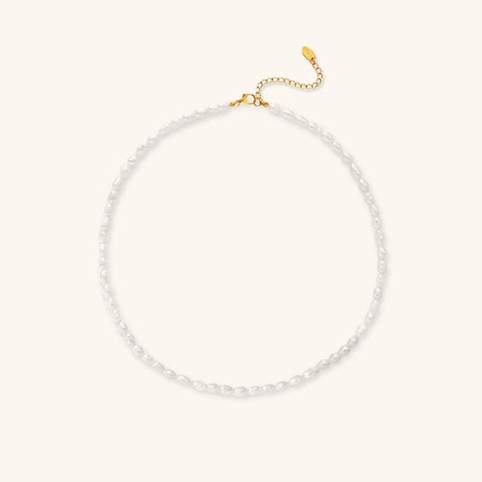 Freshwater Pearl Choker Necklace | Waterproof Gold Chain with Elegant Design 0