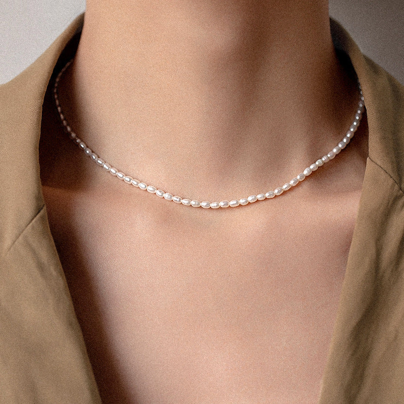 Freshwater Pearl Choker Necklace | Waterproof Gold Chain with Elegant Design 4