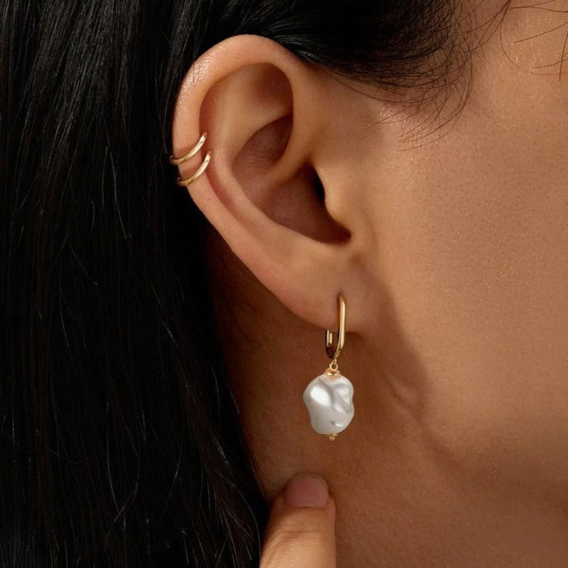 Freshwater Pearl Earrings | Hypoallergenic s925 Sterling Silver with 18k Gold Plating 1