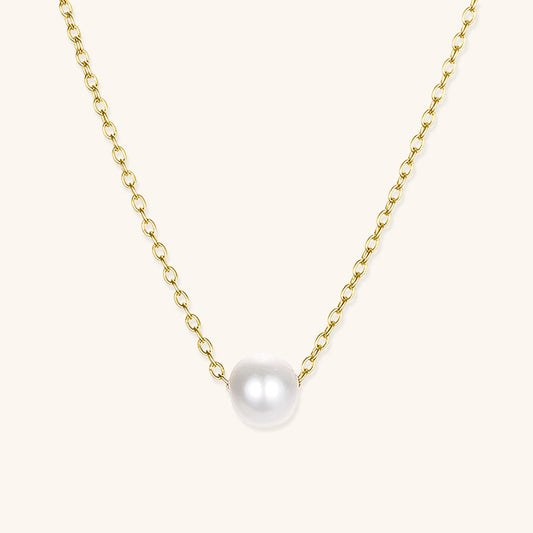Freshwater Pearl Necklace | Waterproof Gold Chain with Elegant Design 0