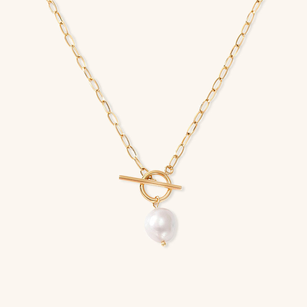 Freshwater Pearl Necklace | Waterproof Gold Chain with Elegant Design 0