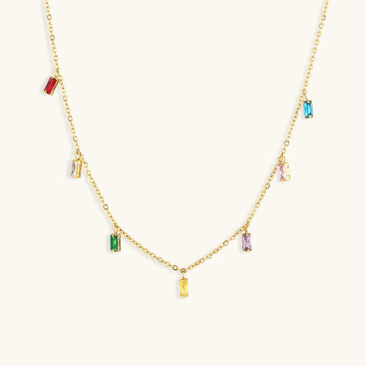 Gemstone Necklace | Ethically Sourced 18k Gold-Plated with Radiant Gems 0