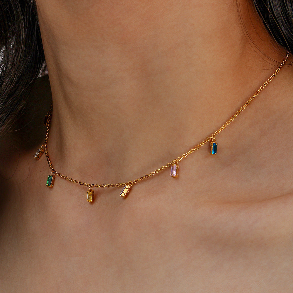 Gemstone Necklace | Ethically Sourced 18k Gold-Plated with Radiant Gems 1