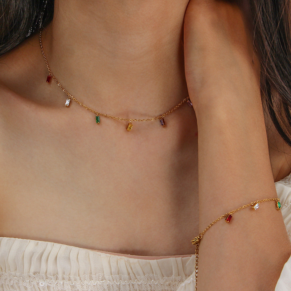 Gemstone Necklace | Ethically Sourced 18k Gold-Plated with Radiant Gems 2