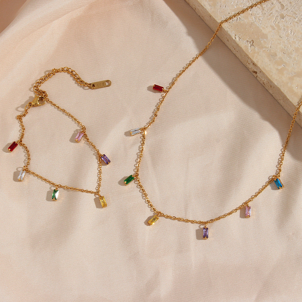 Gemstone Necklace | Ethically Sourced 18k Gold-Plated with Radiant Gems 3