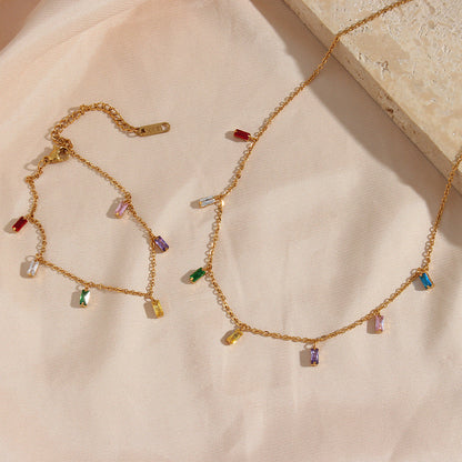 Gemstone Necklace | Ethically Sourced 18k Gold-Plated with Radiant Gems 3
