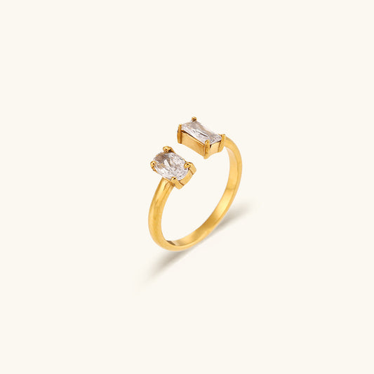 Gemstone Ring | Ethically Sourced 18k Gold-Plated with Diamond Simulants 0