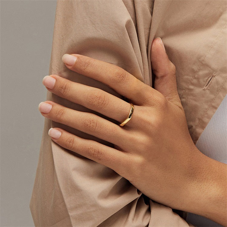 Geometric Gold Ring | Ethically Sourced Stainless Steel-Plated 18k Gold 1