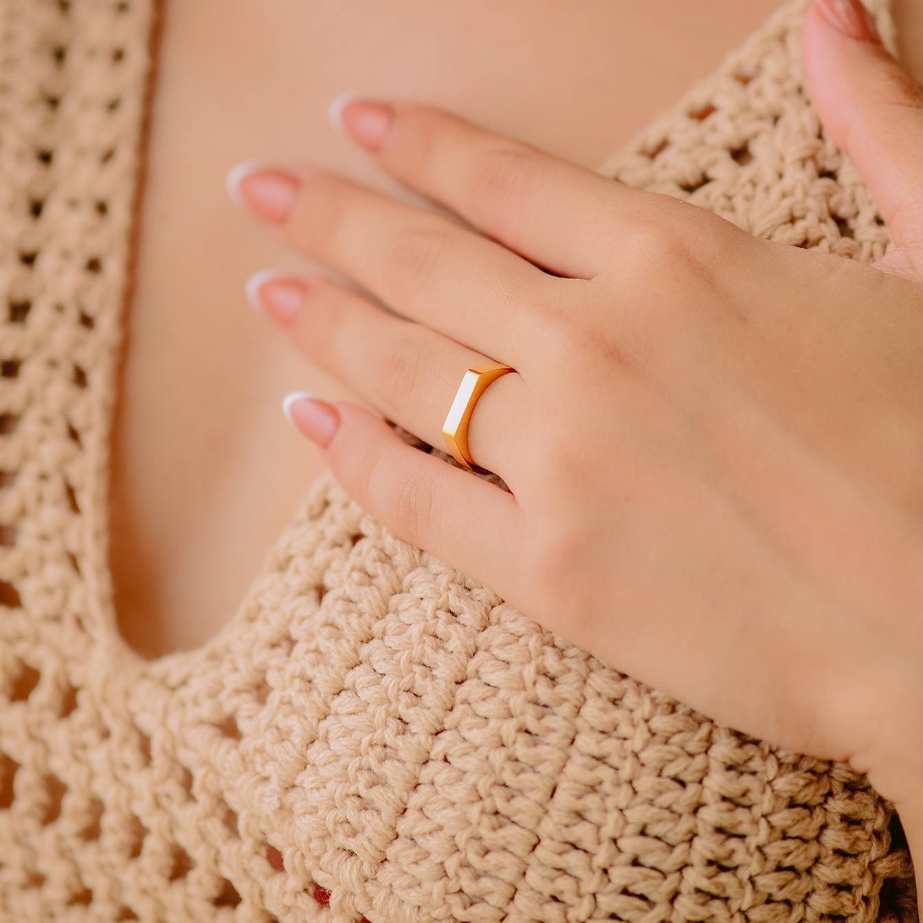 Geometric Gold Ring | Ethically Sourced Stainless Steel-Plated 18k Gold 7