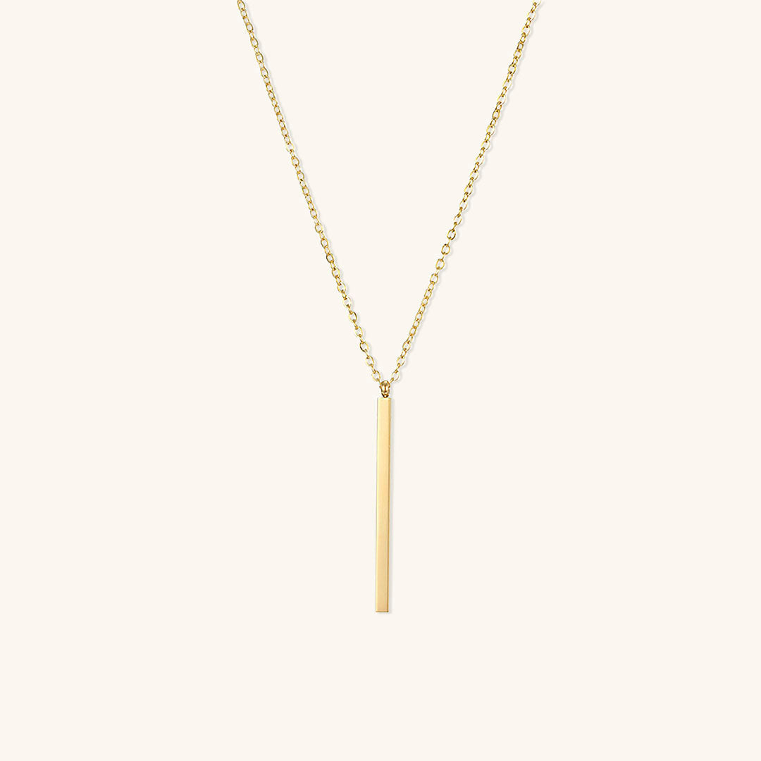 Gold Bar Necklace | Elegant Stainless Steel-Plated 14k Gold Design 0