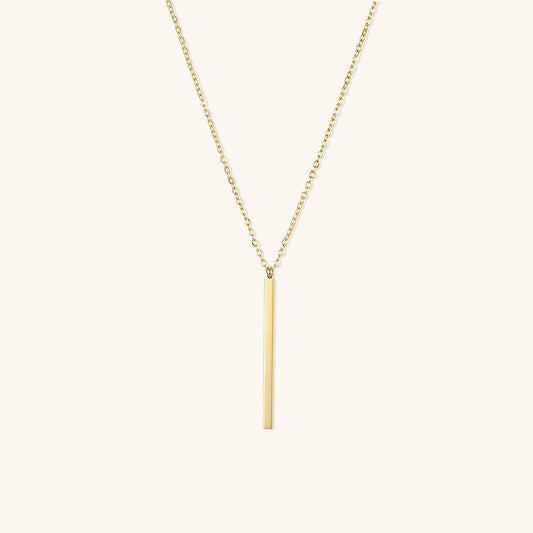 Gold Bar Necklace | Elegant Stainless Steel-Plated 14k Gold Design 0
