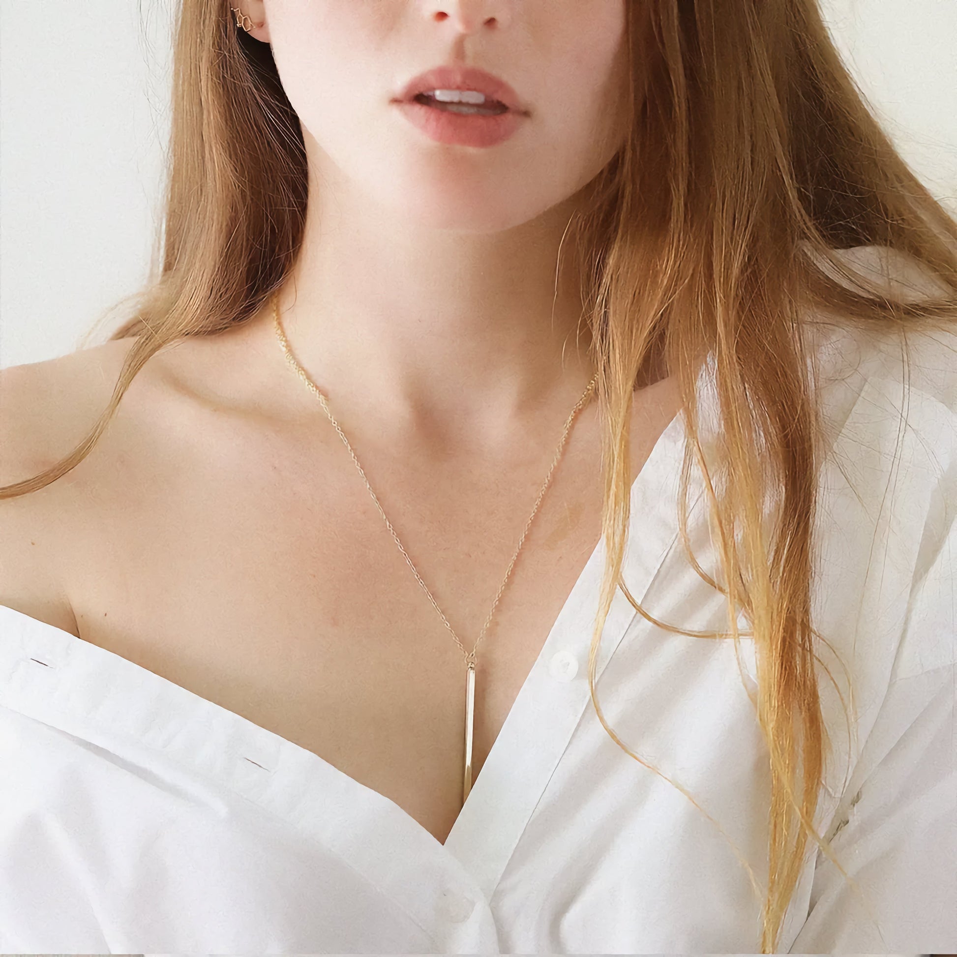 Gold Bar Necklace | Elegant Stainless Steel-Plated 14k Gold Design 2