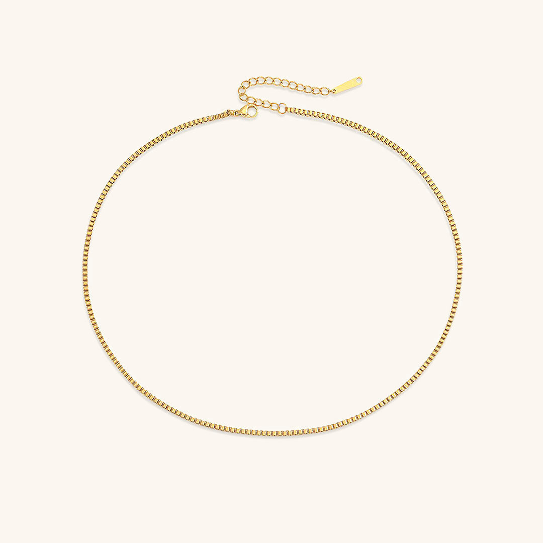 Gold Box Chain Necklace | Chic Stainless Steel-Plated Design 0