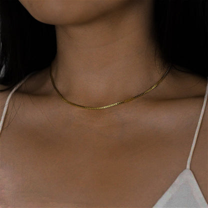 Gold Box Chain Necklace | Chic Stainless Steel-Plated Design 2