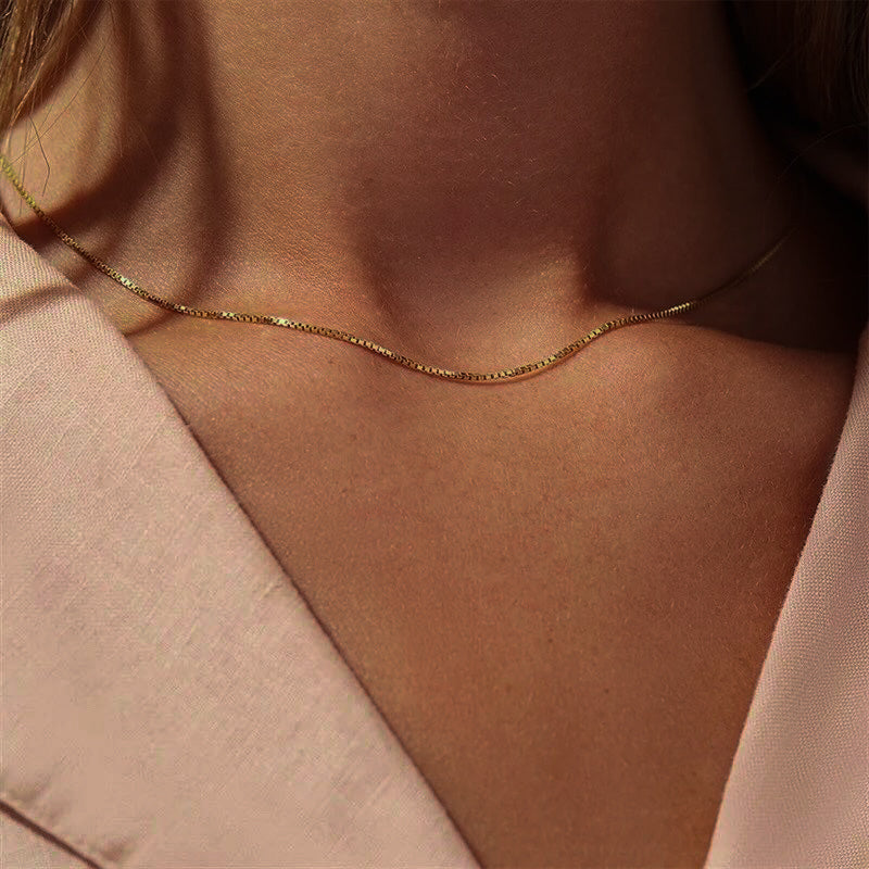 Gold Box Chain Necklace | Chic Stainless Steel-Plated Design 3