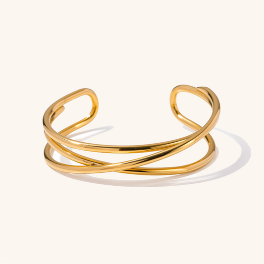 Gold Bracelet | Hypoallergenic Stainless Steel with Diamond Simulants 0