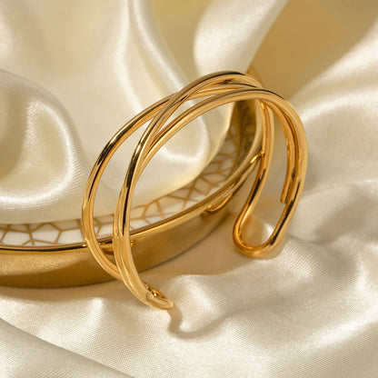 Gold Bracelet | Hypoallergenic Stainless Steel with Diamond Simulants 2