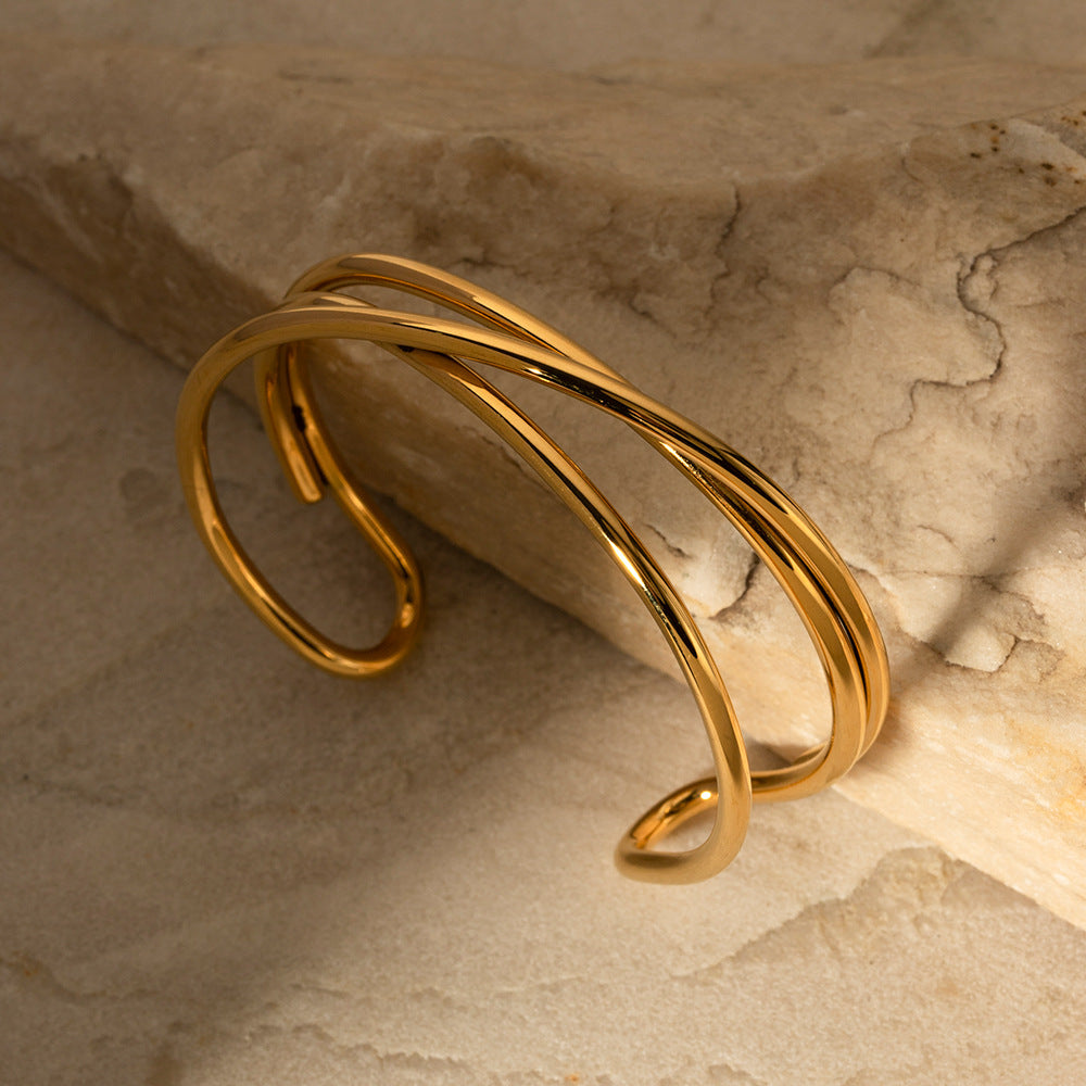 Gold Bracelet | Hypoallergenic Stainless Steel with Diamond Simulants 3