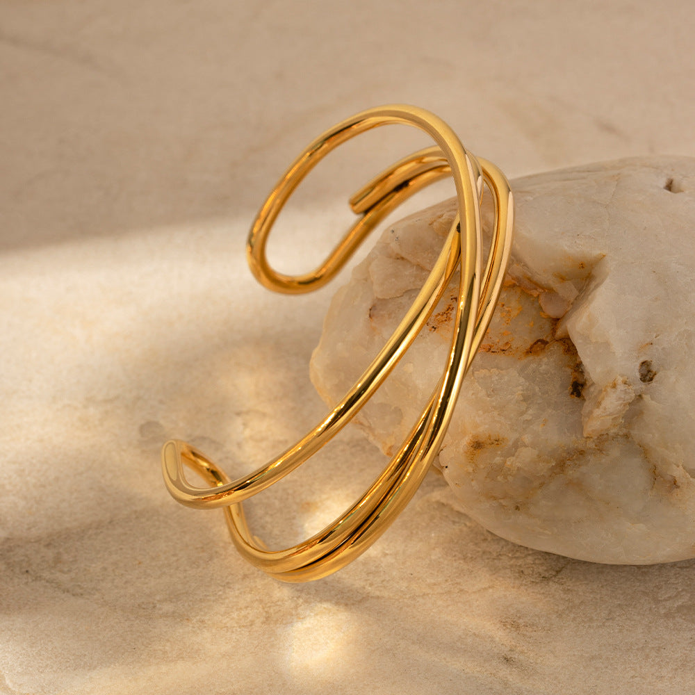 Gold Bracelet | Hypoallergenic Stainless Steel with Diamond Simulants 4