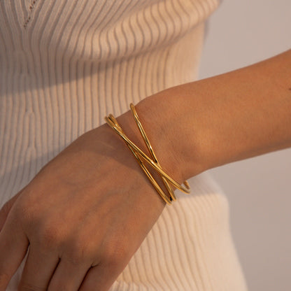 Gold Bracelet | Hypoallergenic Stainless Steel with Diamond Simulants 5
