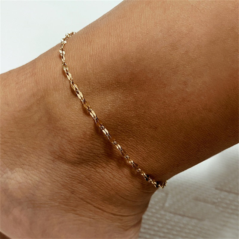 Gold Chain Anklet | Premium Stainless Steel-Plated 14k Gold 7