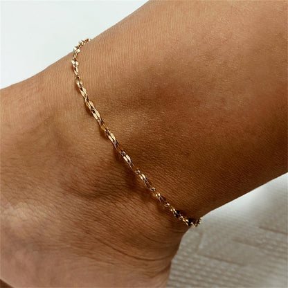 Gold Chain Anklet | Premium Stainless Steel-Plated 14k Gold 7