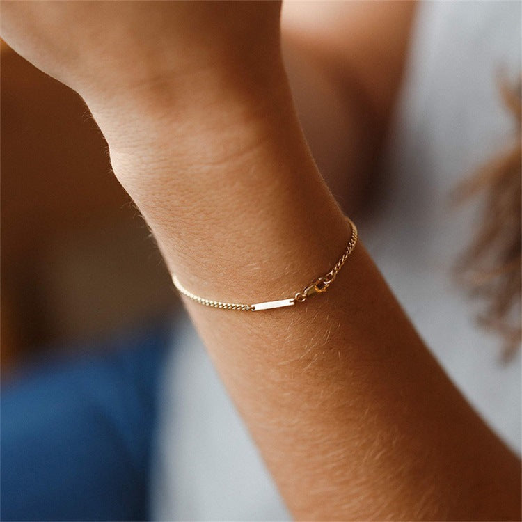 Gold Chain Bracelet | Hypoallergenic Stainless Steel-Plated 14k Gold 1
