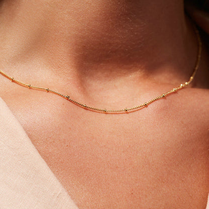 Gold Chain Necklace | Elegant Design with Delicate Beads 3