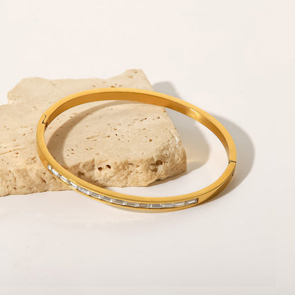 Gold Diamond Bangle | Waterproof Hypoallergenic Stainless Steel 2