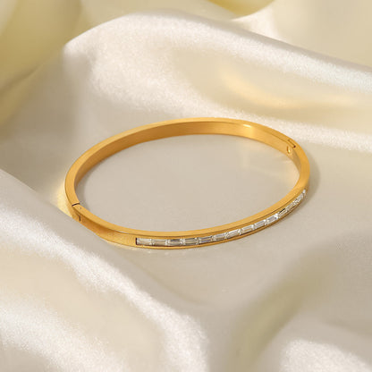 Gold Diamond Bangle | Waterproof Hypoallergenic Stainless Steel 3
