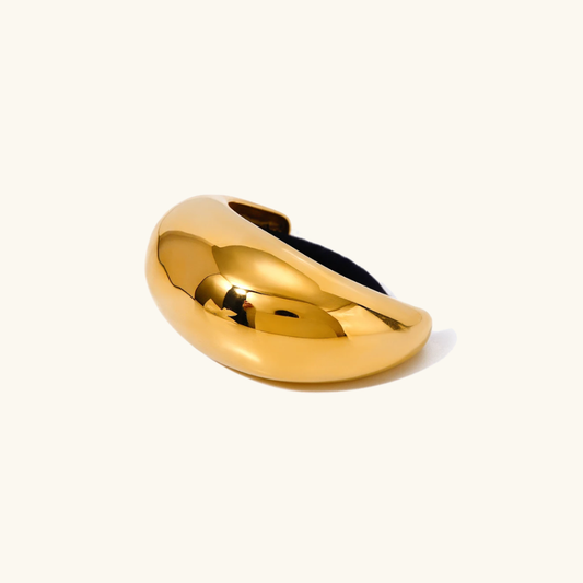 Gold Dome Ponytail Cuff | Hypoallergenic Stainless Steel with Secure Hold 0