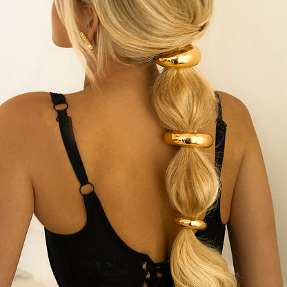 Gold Dome Ponytail Cuff | Hypoallergenic Stainless Steel with Secure Hold 1