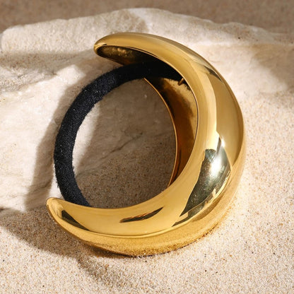 Gold Dome Ponytail Cuff | Hypoallergenic Stainless Steel with Secure Hold 3