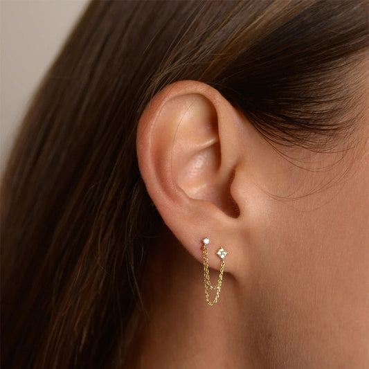 Gold Earrings for Women | Hypoallergenic S925 Sterling Silver with Rhinestones 0