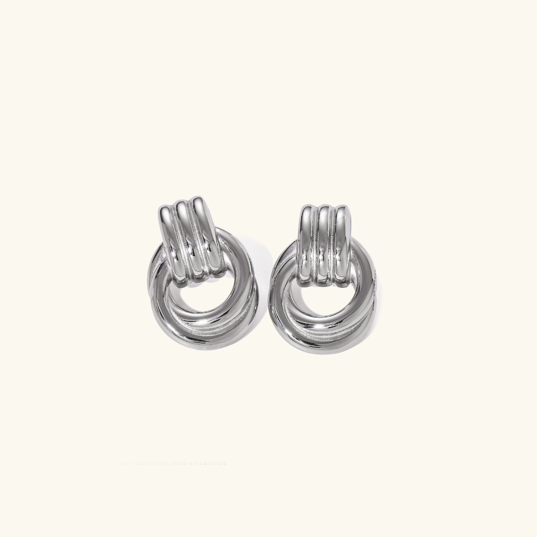 Gold Hoop Earrings | 18k Waterproof Layered Design with Linked Hoops 4