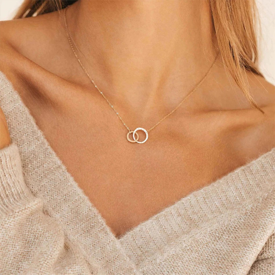 Gold Hoop Necklace | Ethically Sourced Stainless Steel-Plated 14k Gold 3