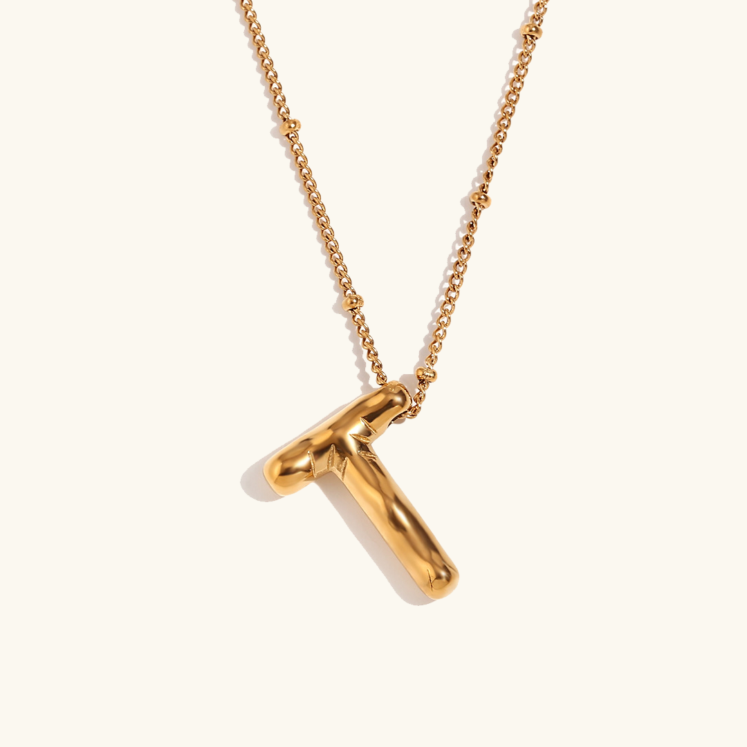 Gold Initial Necklace | 18k Gold-Plated Pendant with Hypoallergenic Design 31