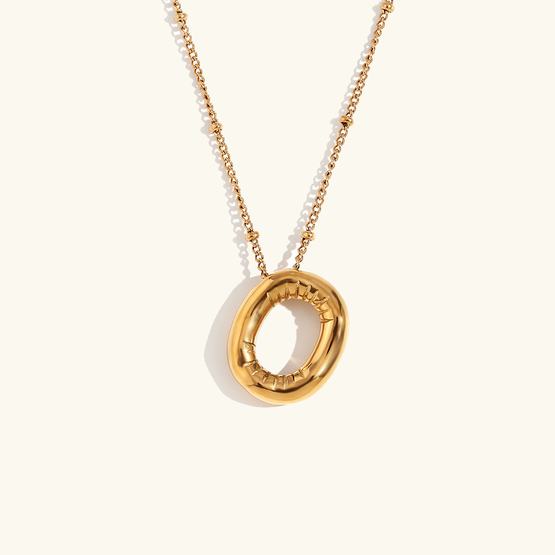 Gold Initial Necklace | 18k Gold-Plated Pendant with Hypoallergenic Design 56