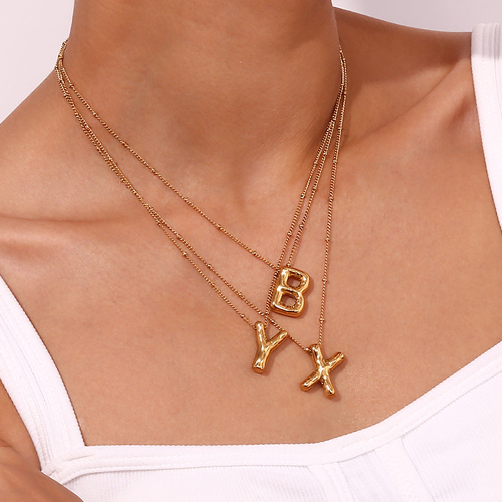 Gold Initial Necklace | 18k Gold-Plated Pendant with Hypoallergenic Design 7