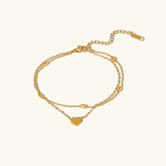 Gold Layered Anklet | Water-Resistant 18k Gold with Adjustable Length 0