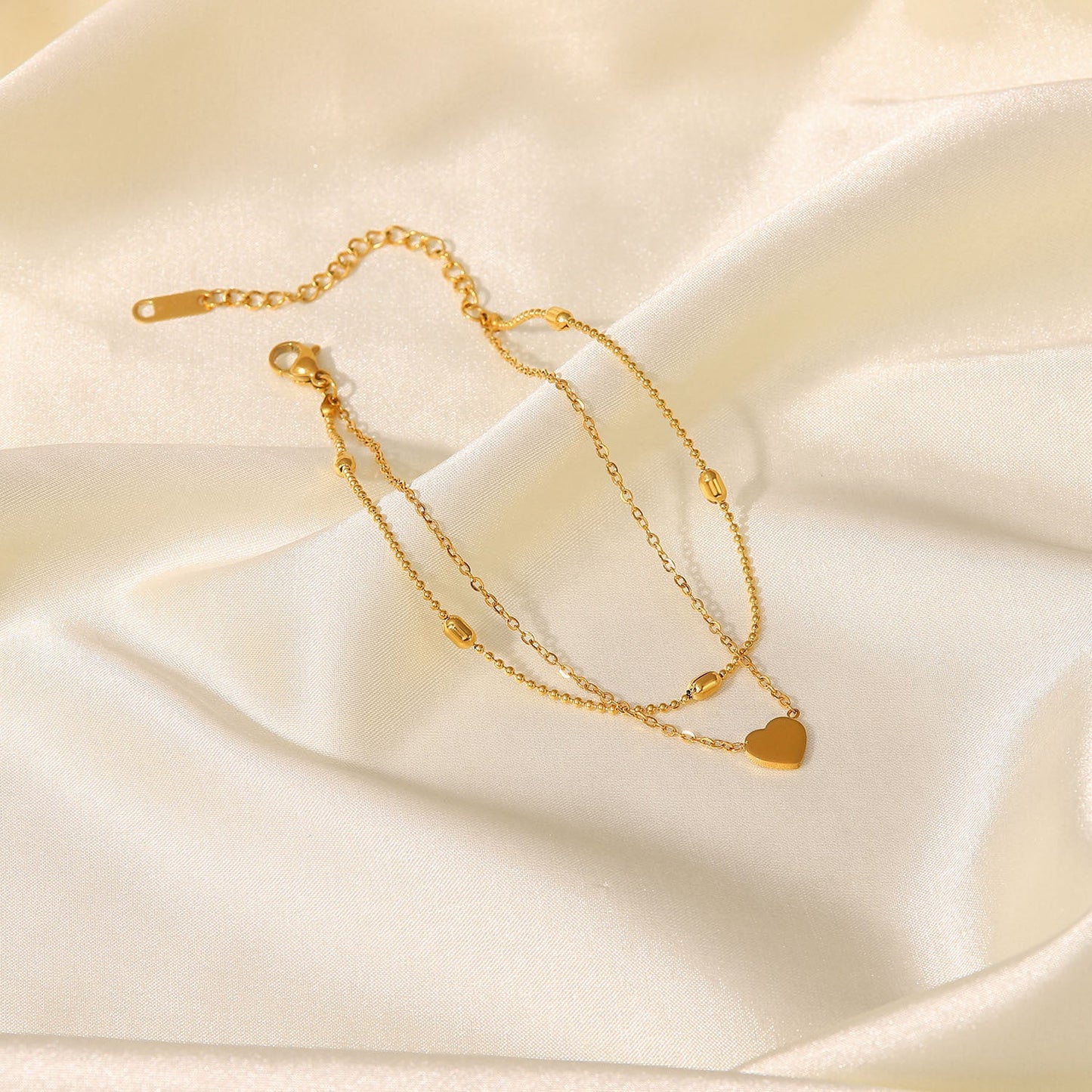 Gold Layered Anklet | Water-Resistant 18k Gold with Adjustable Length 4