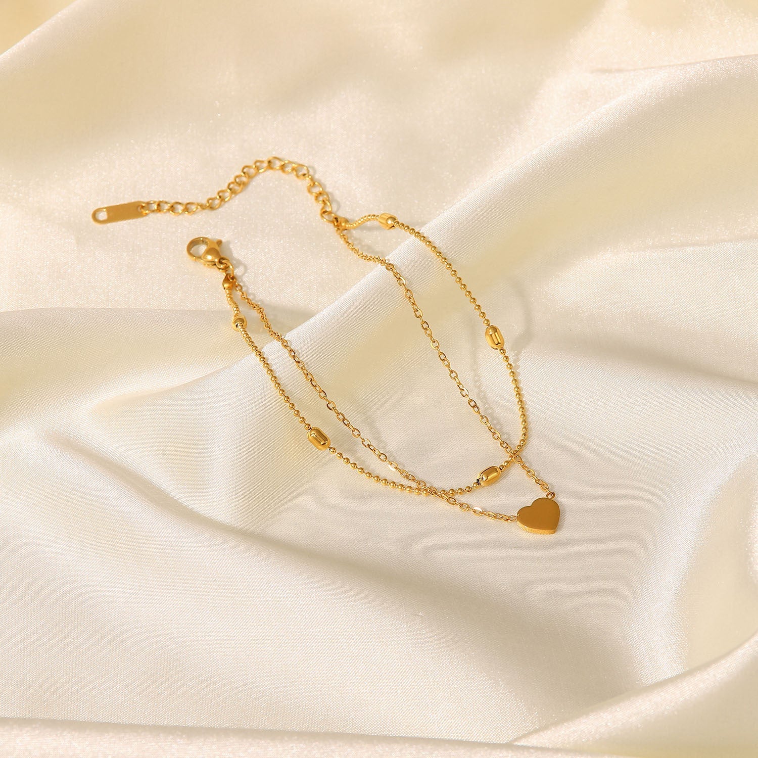 Gold Layered Anklet | Water-Resistant 18k Gold with Adjustable Length 4