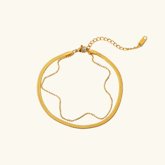 Gold Layered Anklet | Waterproof 18k Gold Multi-Layer Design 0
