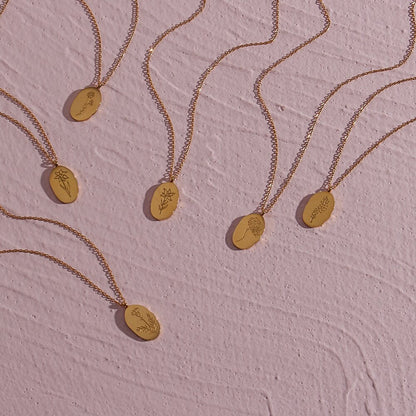 Gold Necklace | 18K Plated Stainless Steel Oval Coin with Extender 1