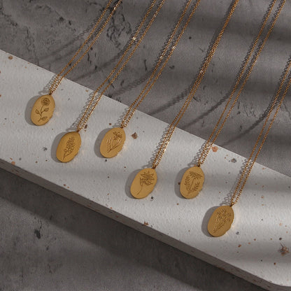 Gold Necklace | 18K Plated Stainless Steel Oval Coin with Extender 5