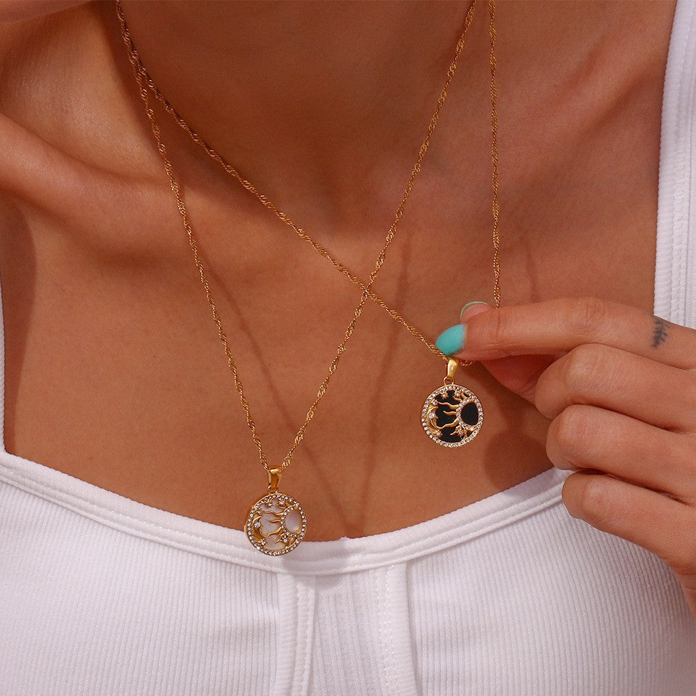 Gold Necklace | 18k Waterproof Gold Chain with Cosmic Pendant 1