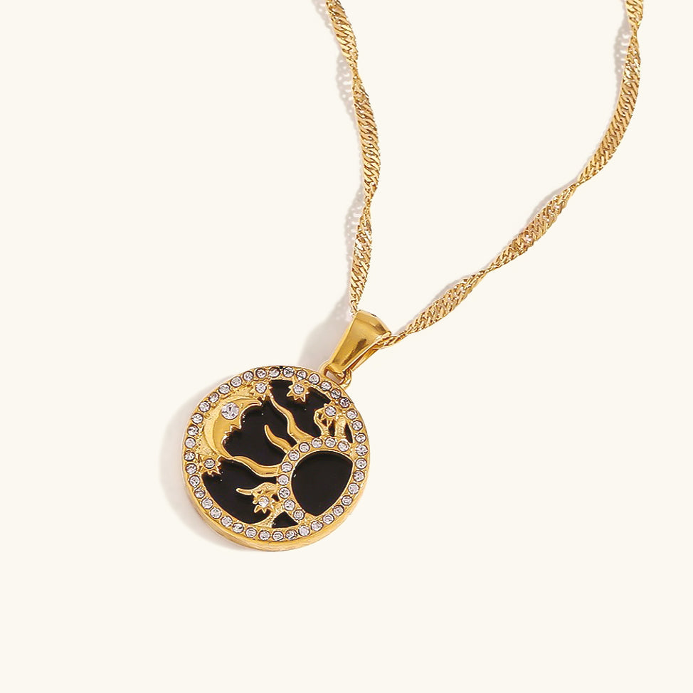 Gold Necklace | 18k Waterproof Gold Chain with Cosmic Pendant 2