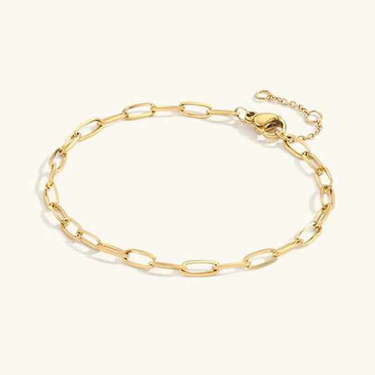 Gold Paperclip Chain Bracelet | Minimalist Design with Hypoallergenic Features 0